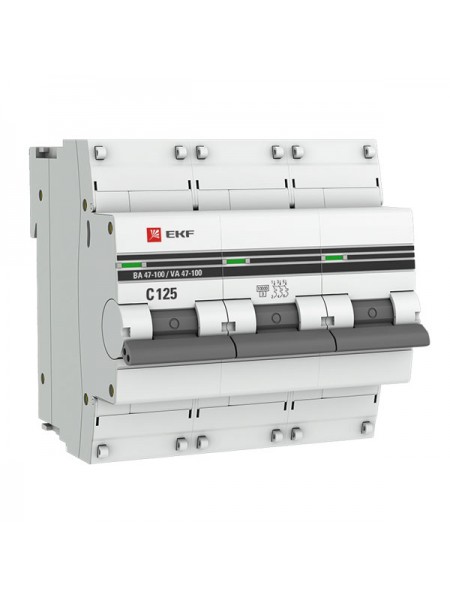 Автоматический выключатель EKF PROxima ВА 47-100 3P 100А С 10кА mcb47100-3-100C-pro