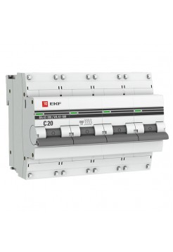 Автоматический выключатель EKF PROxima ВА 47-100 4P 20А 10kA mcb47100-4-20C-pro