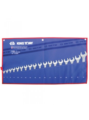 Набор комбинированных ключей, 6-24мм, 18 предметов KING TONY 1218MRN