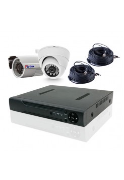 Комплект видеонаблюдения PS-link AHD 2Мп KIT-B202HD 1 камера для улицы 1 для помещения 2998