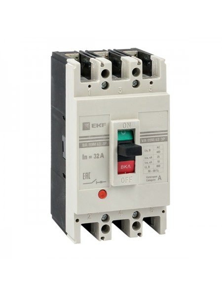 Автоматический выключатель EKF PROxima ВА-99М 63/32А 3P 25кА mccb99-63-32m
