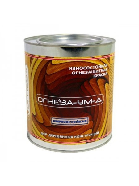 Огнезащитная вспучивающаяся краска для древесины ОГНЕЗА-УМ-Д атмосферостойкая, ведро 3 кг, цвет серый 105053