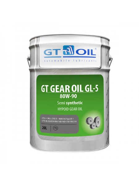 Масло Gear Oil, SAE 80W-90, API GL-5, 20 л GT OIL 8809059407103