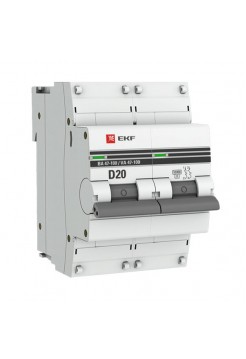 Автоматический выключатель EKF PROxima 2P ВА 47-100 40А D 10kA SQ mcb47100-2-40D-pro