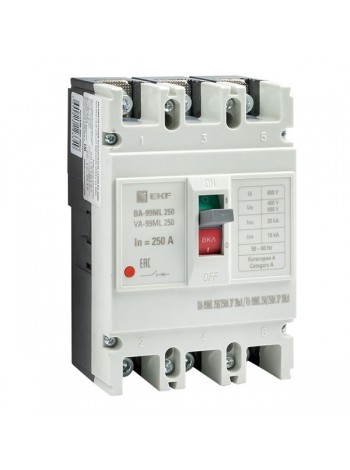Автоматический выключатель EKF Basic ВА-99МL 250/225А 3P 20кА mccb99-250-225mi