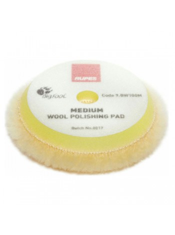 Мягкий полировальный диск из натуральной овчины (80/90 мм; Velcro; жёлтый) RUPES 9.BW100М