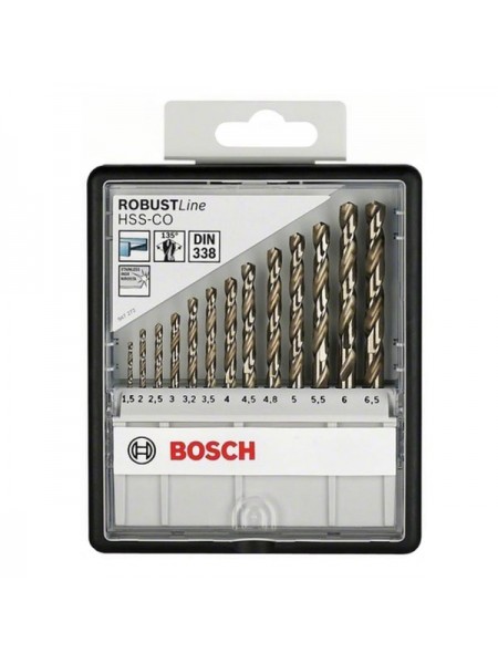 Набор сверл по металлу Robust Line 13 шт. (1,5-6,5 мм; HSS-CO) Bosch 2607019926