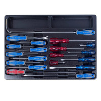 Набор отверток, съемник клипс и гибкий магнит, ложемент, 19 предметов KING TONY 9-31919MR