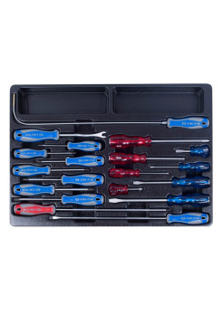 Набор отверток, съемник клипс и гибкий магнит, ложемент, 19 предметов KING TONY 9-31919MR