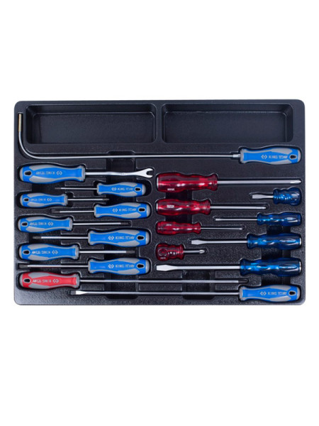 Набор отверток, съемник клипс и гибкий магнит, ложемент, 19 предметов KING TONY 9-31919MR