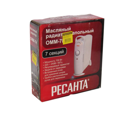 Масляный радиатор РЕСАНТА ОММ-7Н