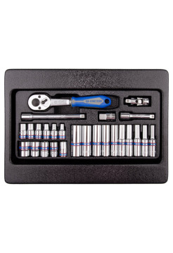 Набор торцевых головок 1/4 с принадлежностями, 26 предметов KING TONY 9-2526MR
