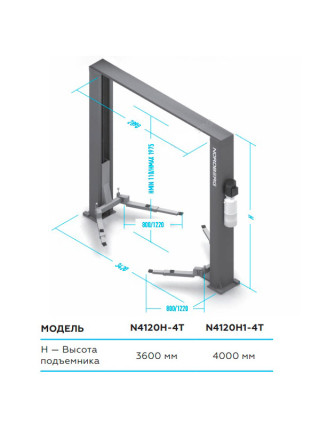 Подъемник с верхней синхронизацией, 380V NORDBERG N4120H1-4T