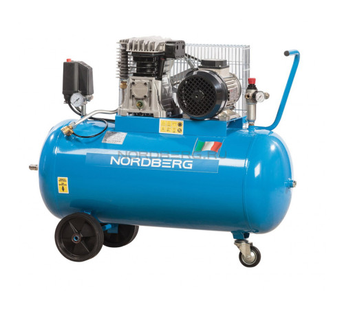 Компрессор поршневой с ременным приводом, объем 100л NORDBERG NC100/360