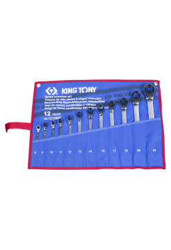 Набор ком-ных трещоточных ключей, 12 предметов KING TONY 12212MRN