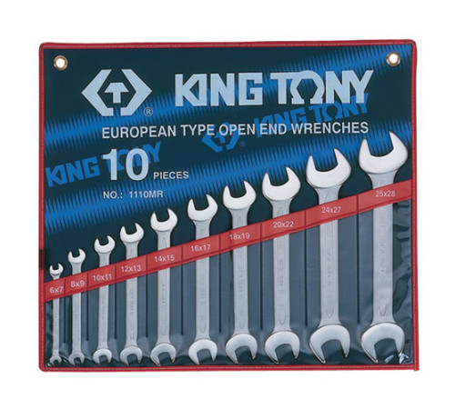 Набор рожковых ключей, 6-28 мм, 10 предметов KING TONY 1110MR