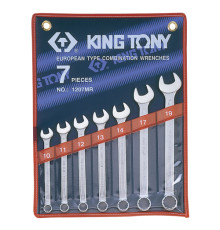Набор комбинированных ключей, 10-19 мм, 7 предметов KING TONY 1207MR