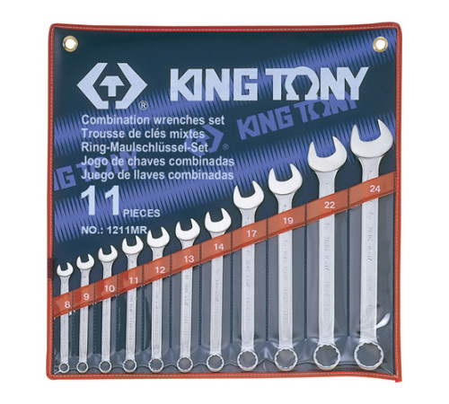 Набор комбинированных ключей, 8-24 мм, 11 предметов KING TONY 1211MR