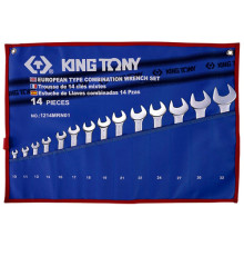 Набор комбинированных ключей, 10-32 мм, 14 предметов KING TONY 1214MRN01