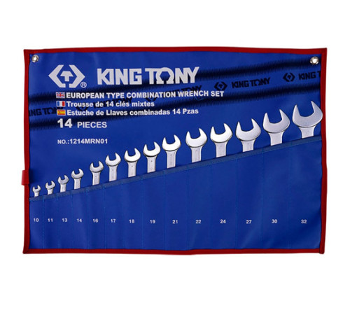 Набор комбинированных ключей, 10-32 мм, 14 предметов KING TONY 1214MRN01