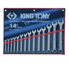 Набор комбинированных ключей, 5/16-1-1/4, 14 предметов KING TONY 1214SR