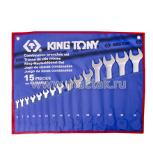 Набор комбинированных ключей, 6-32 мм, 15 предметов KING TONY 1215MRN02