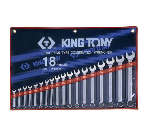Набор комбинированных ключей, 6-24 мм, 18 предметов KING TONY 1218MR01