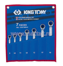 Набор трещоточных ключей, 8-19 мм, 7 предметов KING TONY 12207MRN01