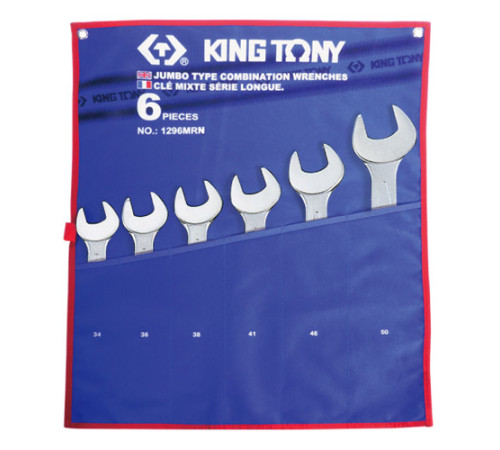 Набор комбинированных ключей, 34-50 мм, 6 предметов KING TONY 1296MRN