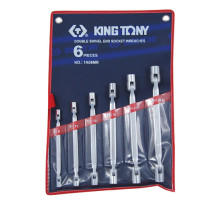 Набор торцевых ключей с шарниром, 8-19 мм, 6 предметов KING TONY 1A06MR