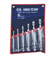 Набор торцевых ключей с шарниром, 8-19 мм, 6 предметов KING TONY 1A06MR