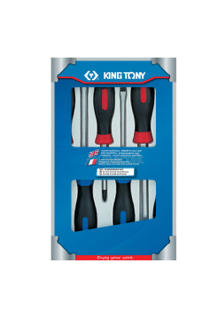 Набор отверток в коробке, силовые, 6 предметов KING TONY 30206MR
