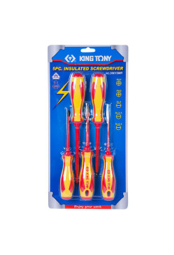 Набор отверток в коробке, диэлектрические, 5 предметов KING TONY 30615MR