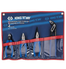 Набор пассатижей, плоскогубцев и бокорезов, 4 предмета KING TONY 42104GP01