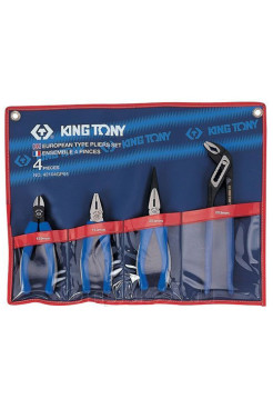 Набор пассатижей, плоскогубцев и бокорезов, 4 предмета KING TONY 42104GP01