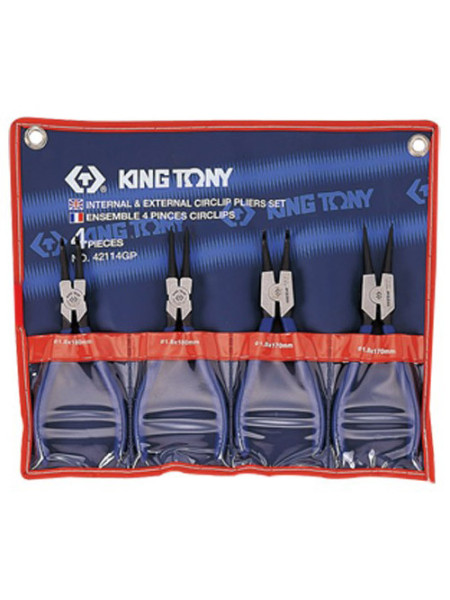 Набор съемников стопорных колец, 4 предмета KING TONY 42114GP