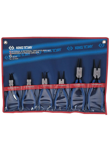 Набор съемников стопорных колец, 6 предметов KING TONY 42116GP