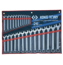 Набор комбинированных ключей, 6-32 мм, 26 предметов KING TONY 1226MR