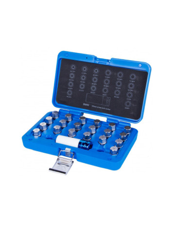 Набор насадок для монтажа/демонтажа секреток колес BMW, 21 предмет KING TONY 9BW0221