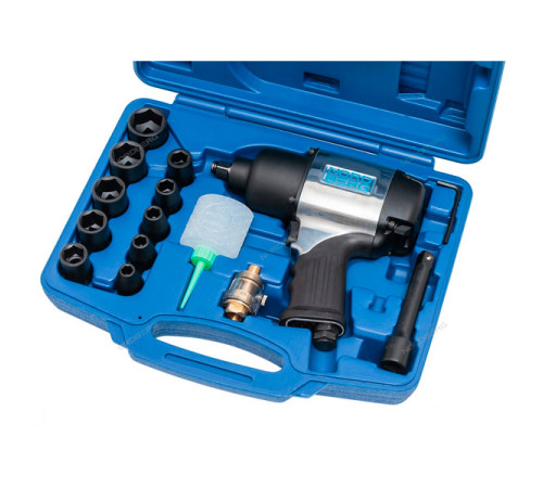 Пневмогайковерт ударный в кейсе с головками 740нм NORDBERG IT250KIT