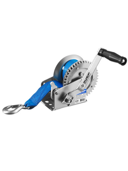 Ручная барабанная лебедка Зубр ПРОФЕССИОНАЛ ленточная 1,1т 10м 43115-1.1