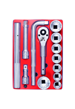 Набор торцевых головок 3/4” с принадлежностями, ложемент, 13 предметов МАСТАК 5-0062213