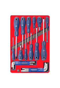 Набор отвёрток, шестигранников и TORX, ложемент, 27 предметов МАСТАК 5-40627