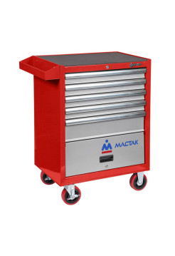 Красная инструментальная тележка (5 ящиков и отсек) МАСТАК 522-05581R