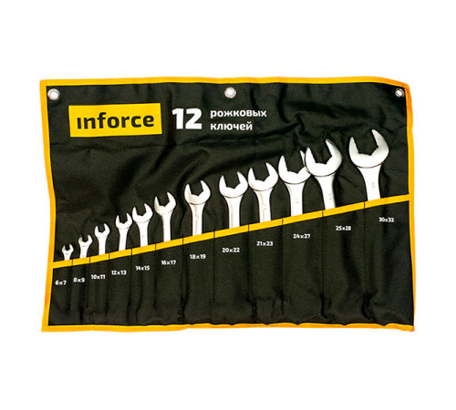 Набор рожковых ключей 12 предметов Inforce 06-05-44