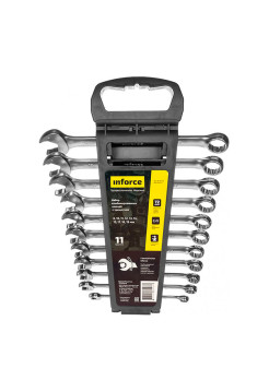 Набор комбинированных ключей с трещоткой 11 предметов Inforce 06-05-55