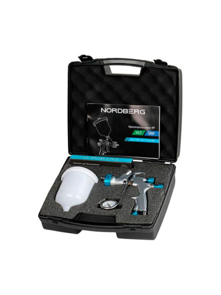 Краскопульт LVMP с верхним баком NORDBERG сопло 1.8 мм, пластиковый кейс NP7517 Краскопульт LVMP с верхним баком NORDBERG сопло 1.8 мм, пластиковый кейс NP7517