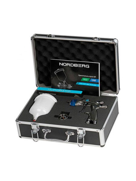 Краскопульт LVMP с верхним баком NORDBERG сопло 1.4 мм, алюминиевый кейс NP7017 Краскопульт LVMP с верхним баком NORDBERG сопло 1.4 мм, алюминиевый кейс NP7017
