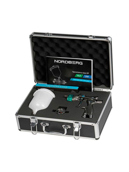 Краскопульт HVLP с верхним баком NORDBERG сопло 1.3 мм, алюминиевый кейс NP7015 Краскопульт HVLP с верхним баком NORDBERG сопло 1.3 мм, алюминиевый кейс NP7015