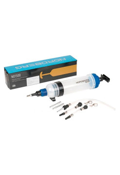 Шприц для заливки масла NORDBERG пластиковый, с комплектом насадок, 1500 мл NO1500